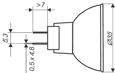 OPTILUX 501 - 12V 80W G5.3-4.8 Hardening Lamp